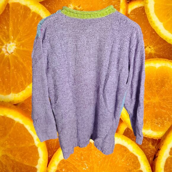 Samantha Taylor Women's Acrylic Colorblock Crew Neck Long Sleeve Sweater Size L‎ - Picture 3 of 7